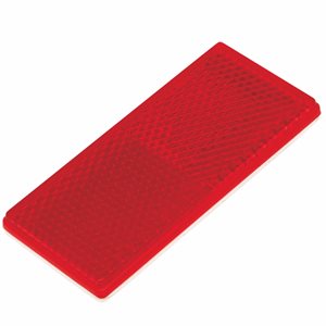 REFLECTOR, 3-3 / 16" X 1-7 / 16" RED LENS, ADHESIVE-BACKED
