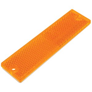 REFLECTOR, 4-3 / 8" X 1-1 / 8", AMBER LENS, ADHESIVE-BACKED & SCREW MOUNT