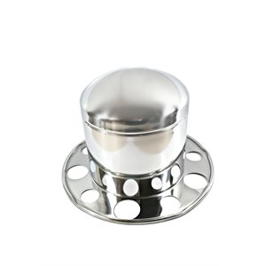 AXLE COVER, REAR, 22.5" & 24.5", HUB PILOT, STAINLESS STEEL, CAP