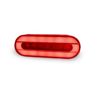 6" RED OVAL LED LIGHT, Stop / Tail / Indicator w / Neon Ring
